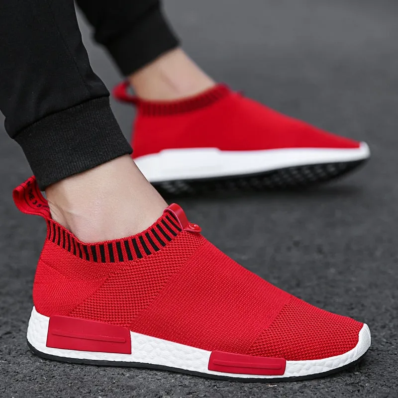 Hnzxzm Men's Slip on Sock Sneakers 38-47 Super Light Breathable Mens Shoes Men Walking Jogging Shoes Men Sneakers Casual Shoes for Men