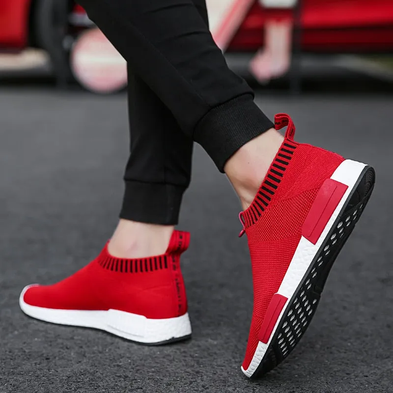 Hnzxzm Men's Slip on Sock Sneakers 38-47 Super Light Breathable Mens Shoes Men Walking Jogging Shoes Men Sneakers Casual Shoes for Men