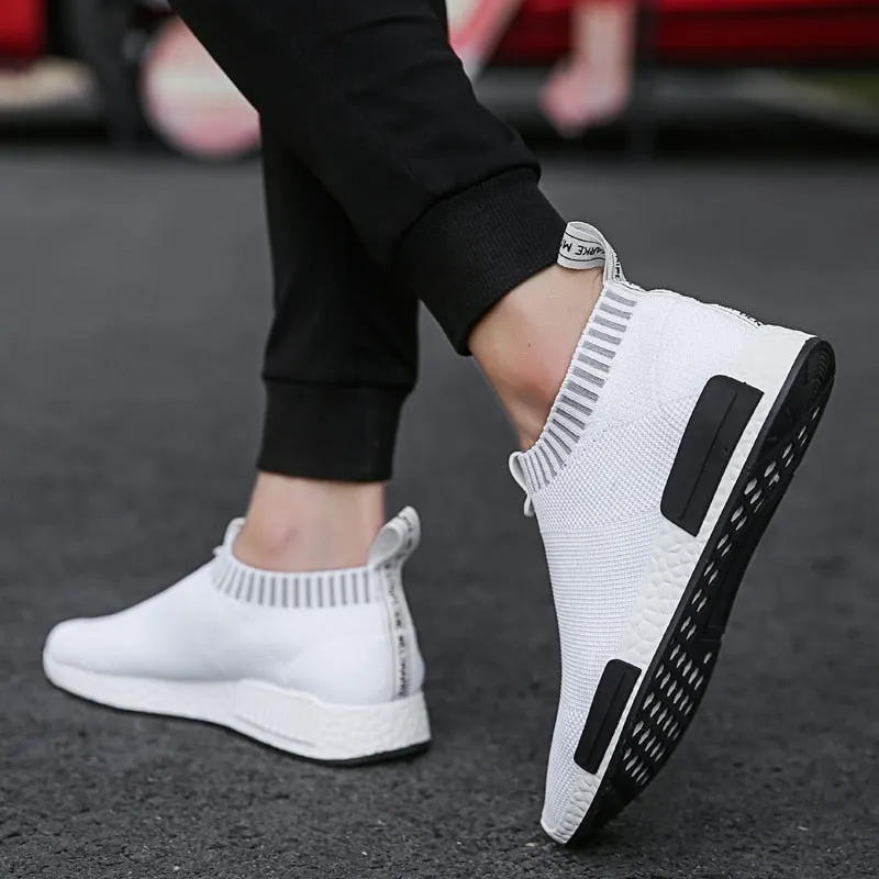 Hnzxzm Men's Slip on Sock Sneakers 38-47 Super Light Breathable Mens Shoes Men Walking Jogging Shoes Men Sneakers Casual Shoes for Men