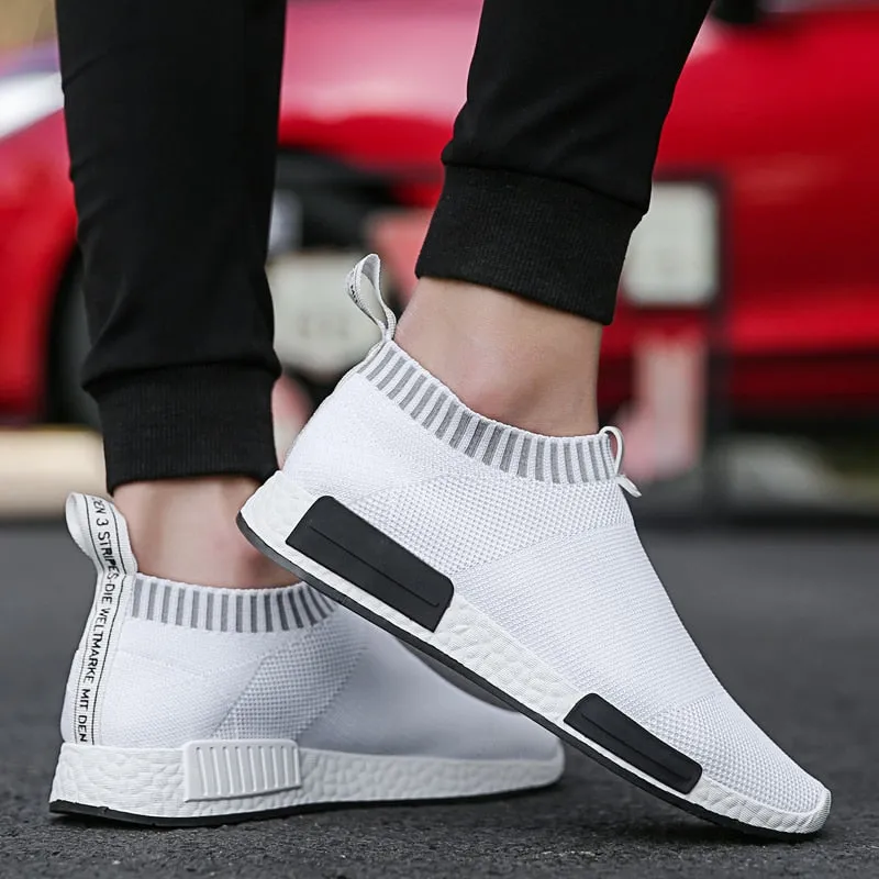 Hnzxzm Men's Slip on Sock Sneakers 38-47 Super Light Breathable Mens Shoes Men Walking Jogging Shoes Men Sneakers Casual Shoes for Men