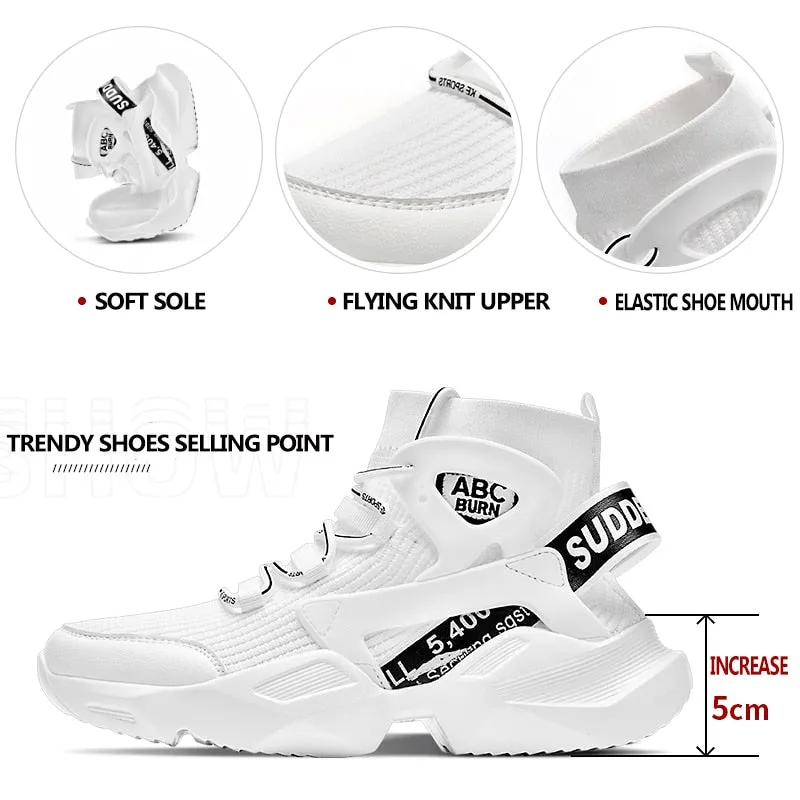 Hnzxzm Men's Socks for Casual Sneakers Male Mesh Breathable Platform Outdoor Walking Shoes Man High Top jogging Sneakers