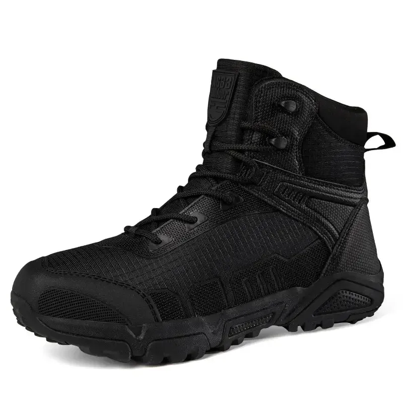 Hnzxzm New Breathable Desert Hiking Boots Men's High Tops Outdoor Hiking Shoes Lightweight Men's Boots Anti-hot Non-slip Thick Soles