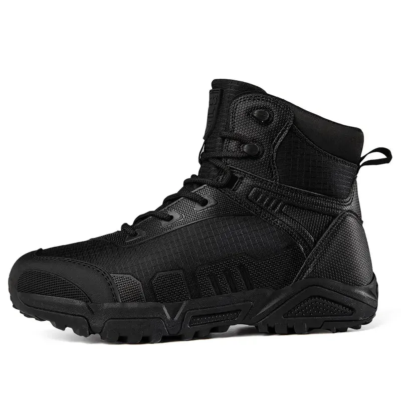 Hnzxzm New Breathable Desert Hiking Boots Men's High Tops Outdoor Hiking Shoes Lightweight Men's Boots Anti-hot Non-slip Thick Soles