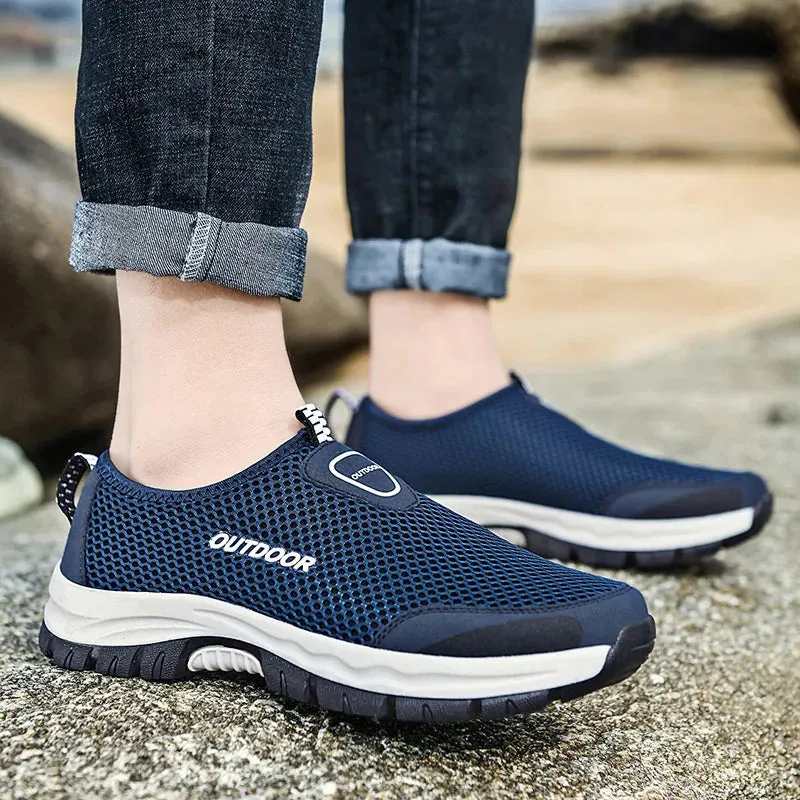 Hnzxzm Outdoor Casual Sneakers Men Breathable Slip On Men's Shoes  Comfortable Loafers Man Walking Shoes Tenis Masculino Esportivo