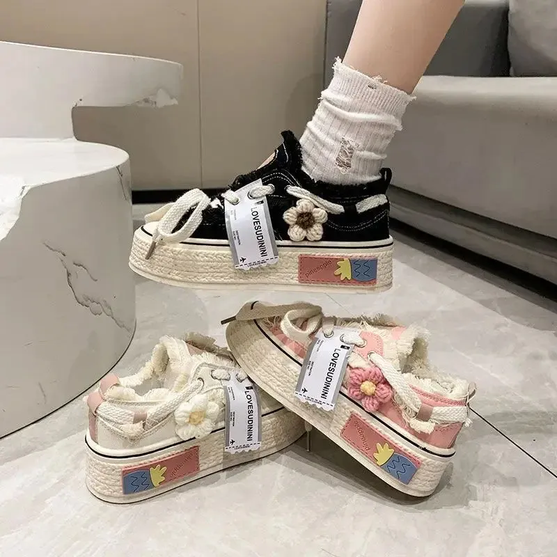 Hnzxzm Platform Sneakers Women Pink Sport Shoes Casual Vulcanize Spring Summer Skateboard Footwear Kawaii Tennis Female Flats