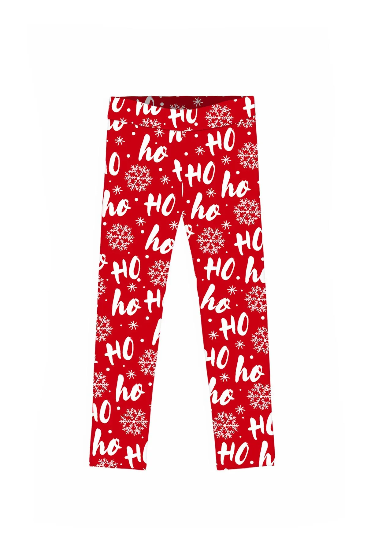 Hohoho Lucy Red Cute Winter Print Leggings - Kids