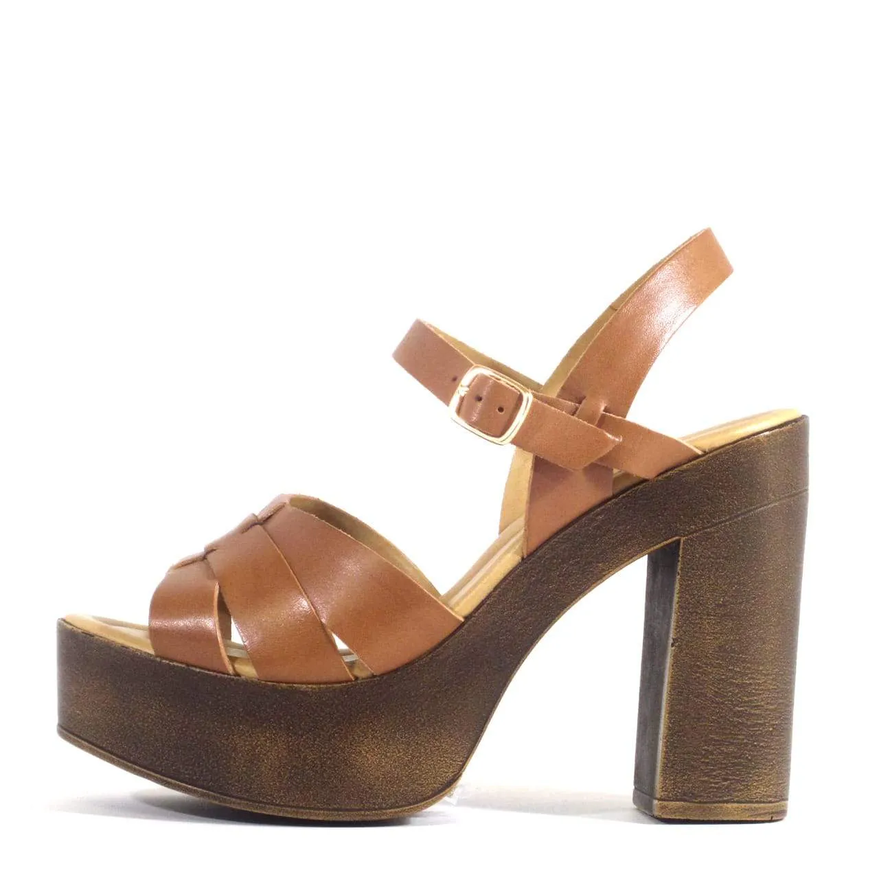 Hollie Wooden Platform Heels