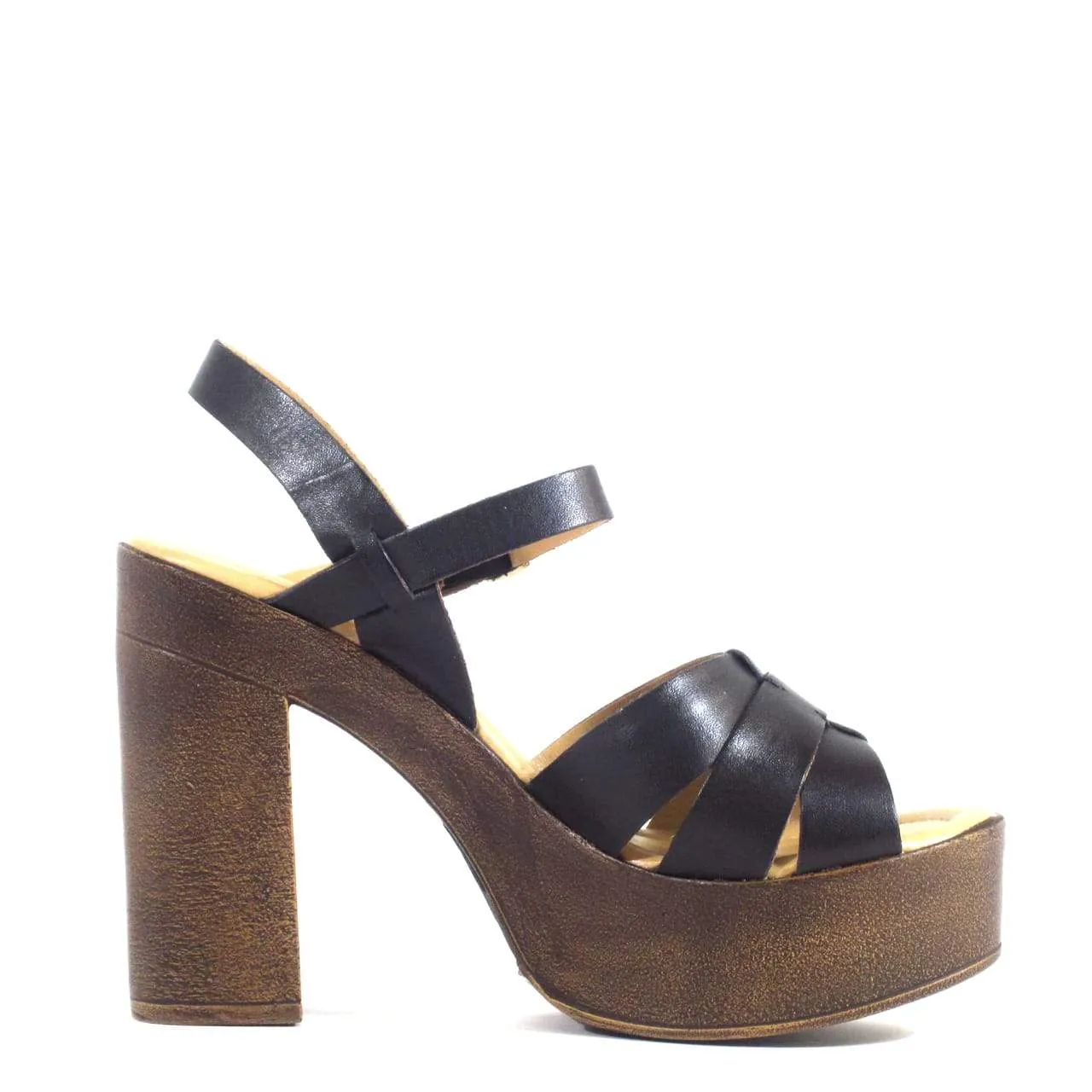 Hollie Wooden Platform Heels