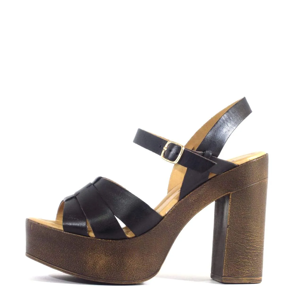 Hollie Wooden Platform Heels