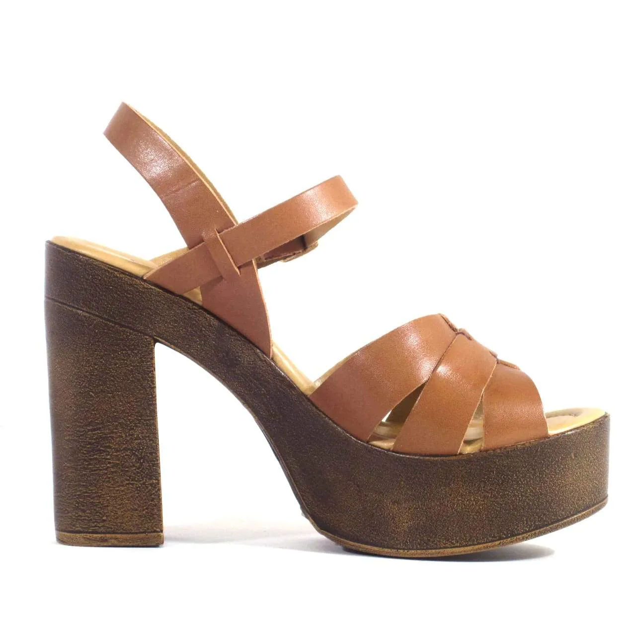 Hollie Wooden Platform Heels