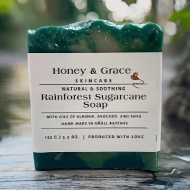 Honey and Grace Rain Forest Sugarcane Bar Soap 5.5 oz