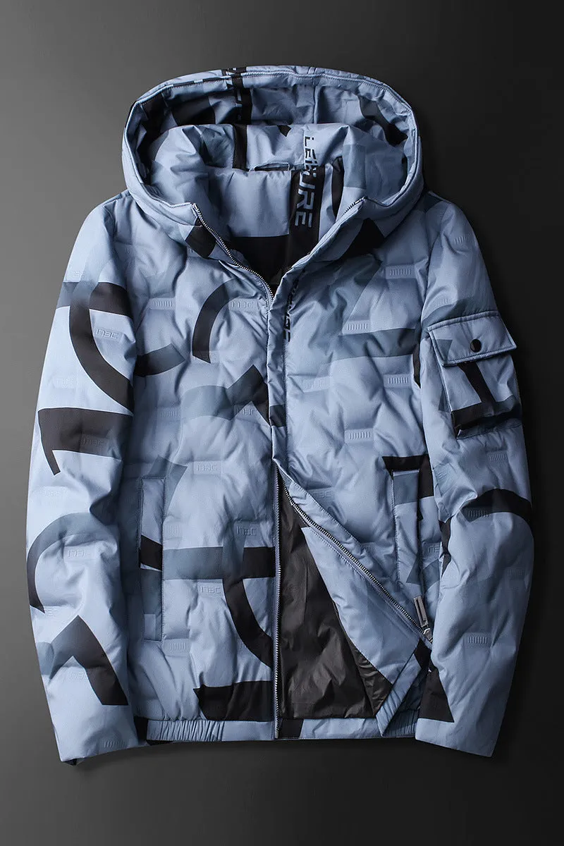 Hooded down jacket