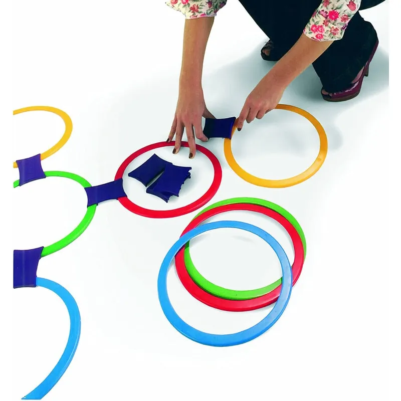 Hopscotch Ring Game (13 Multi-Colored Plastic Rings and Connectors)