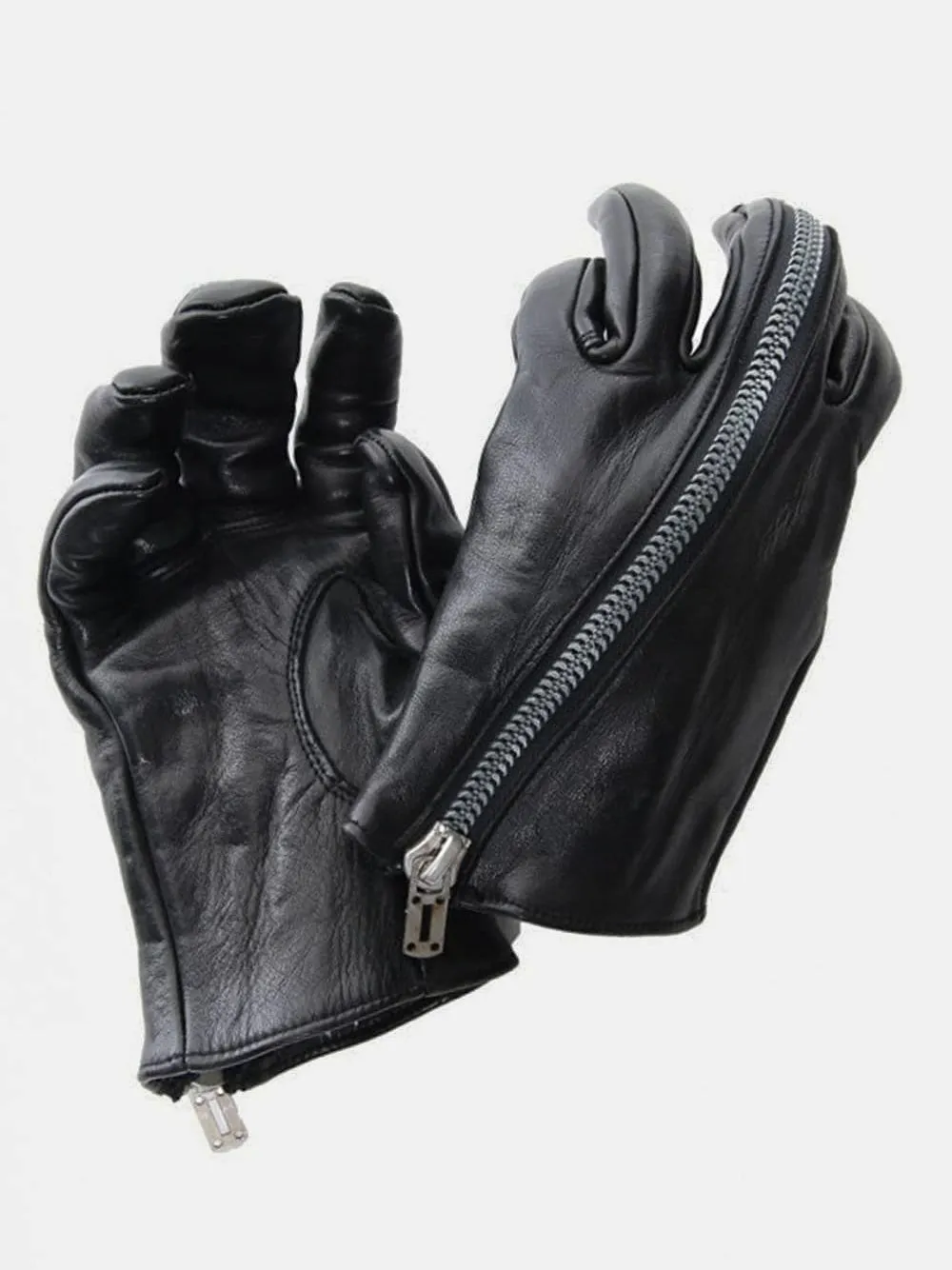 Horse Leather Zip Gloves