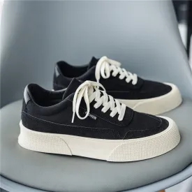 Hot Black Classic Casual Men Canvas Shoes Streetwear Platform Harajuku Shoes Men Fashion Breathable Low Sneakers zapatillas lona