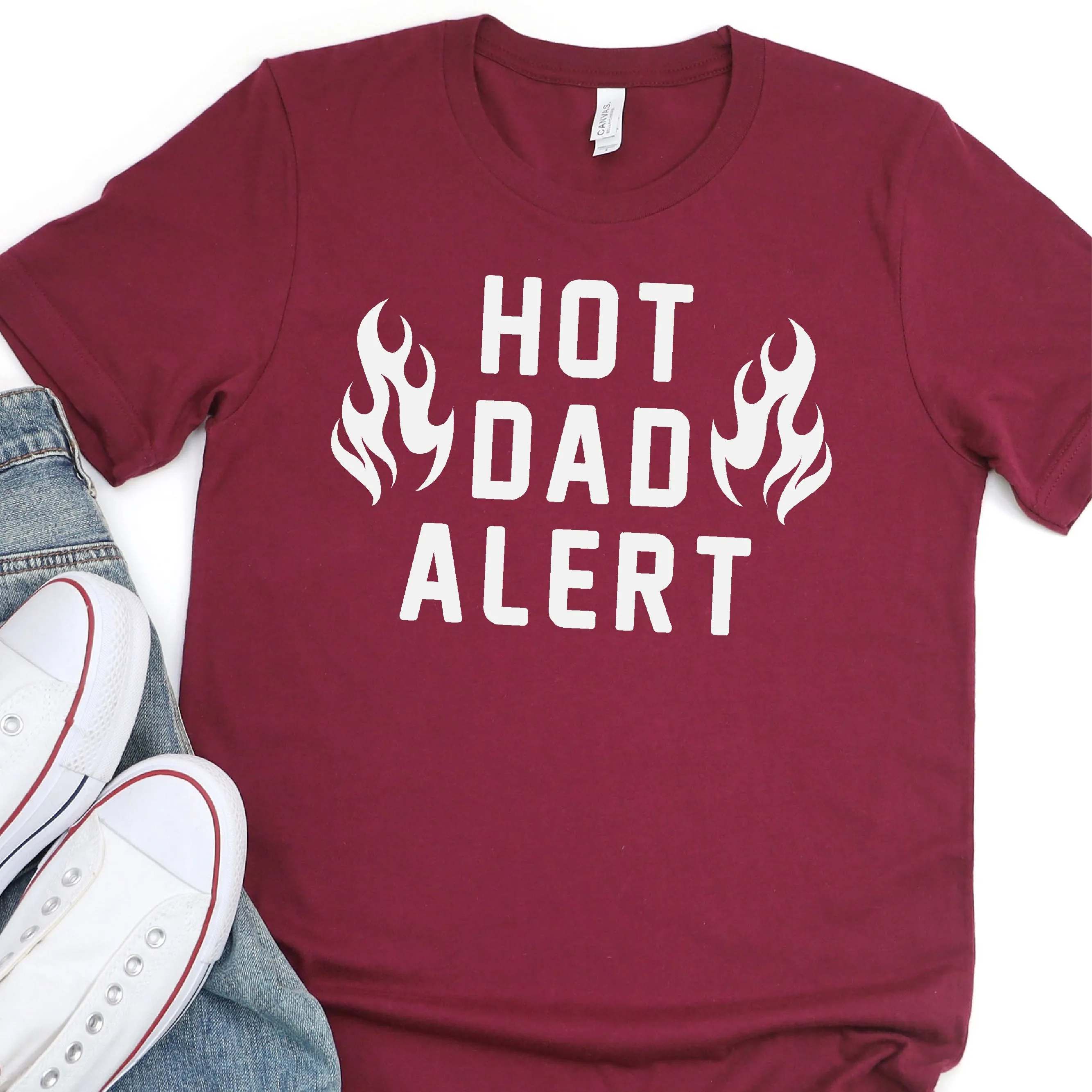 Hot Dad Alert - Father's Day Graphic T-Shirt -  T-shirt T-Shirt For Dad