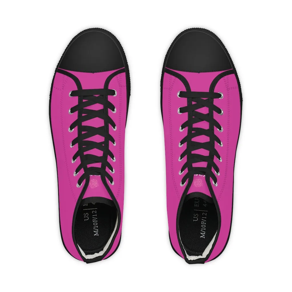 Hot Pink Men's High Tops, Modern Minimalist Best Men's High Top Sneakers (US Size: 5-14)