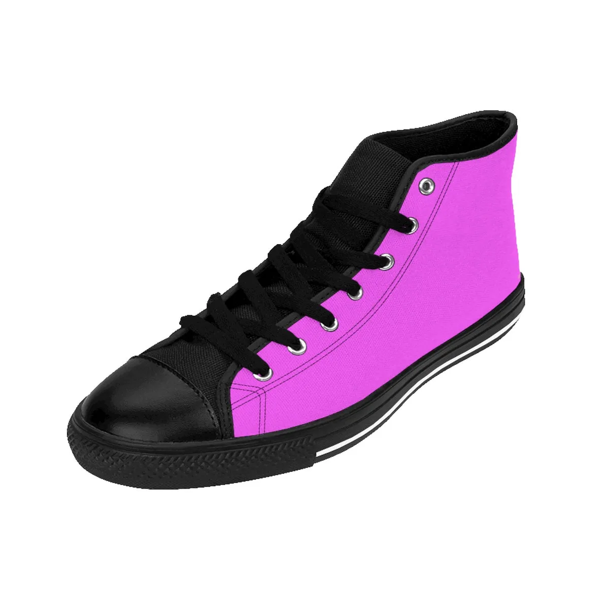 Hot Pink Men's High Tops, Solid Color Print Premium High-top Premium Fashion Sneakers