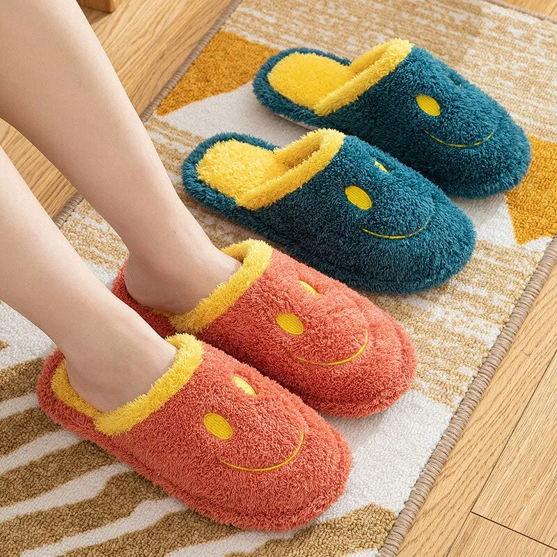 Hot Sale Women Fluffy Fur Slippers Winter Warm Floor Slipper Plush Fleece Flat Couple Shoes Soft Comfy Cute Indoor Slippers