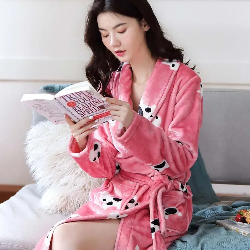 Hotel Bathrobe Women Bathing Robe Fleece Christmas Gifts