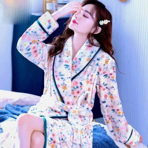 Hotel Bathrobe Women Bathing Robe Fleece Christmas Gifts