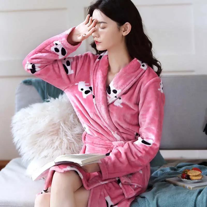 Hotel Bathrobe Women Bathing Robe Fleece Christmas Gifts