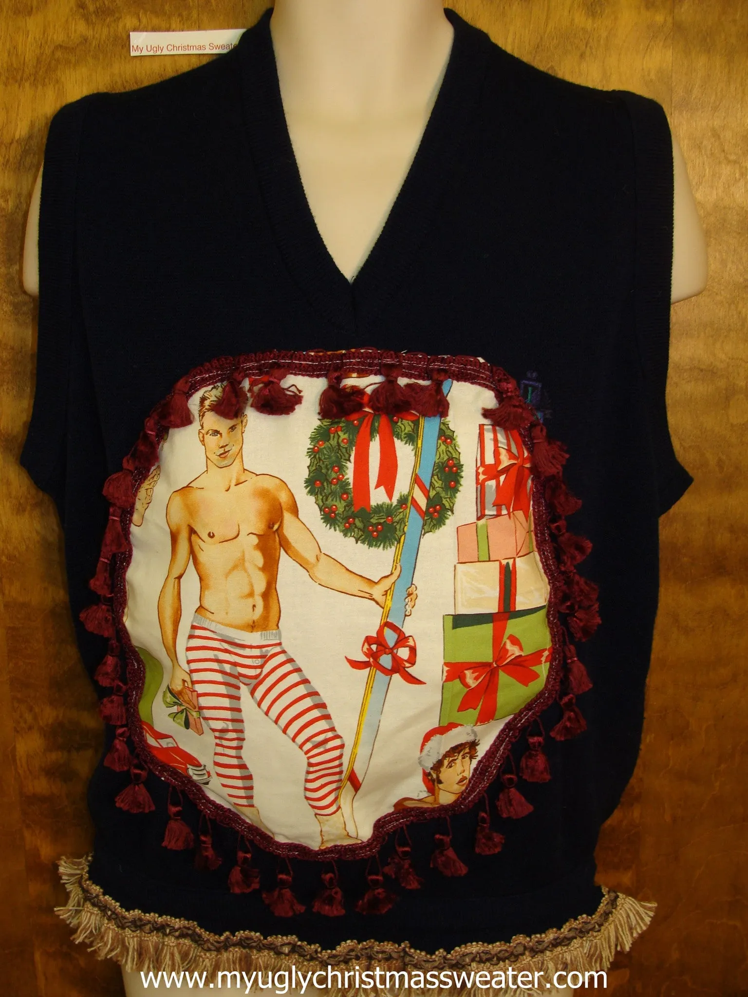 Hottie Guy Mens Ugly Christmas Sweater Vest