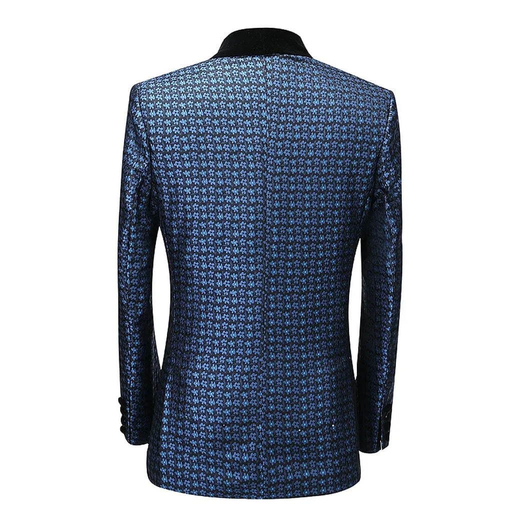 Houndstooth 2 Pieces Mens Suit Shawl Lapel Tuxedos (Blazer Pants)