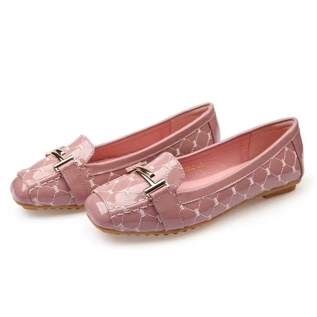 HOVINGE Hot Square Toe Patent Leather Loafer Shoes