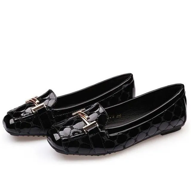 HOVINGE Hot Square Toe Patent Leather Loafer Shoes