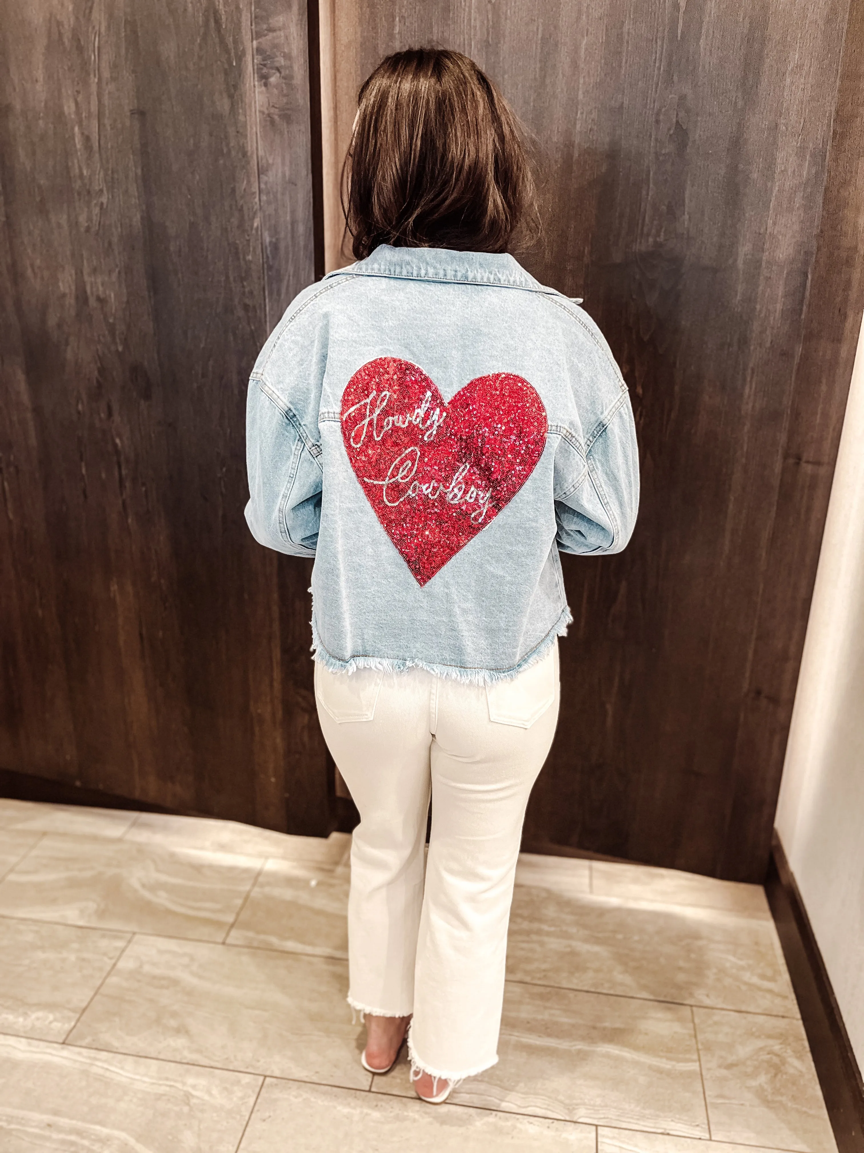 Howdy Cowboy Heart Denim Jacket