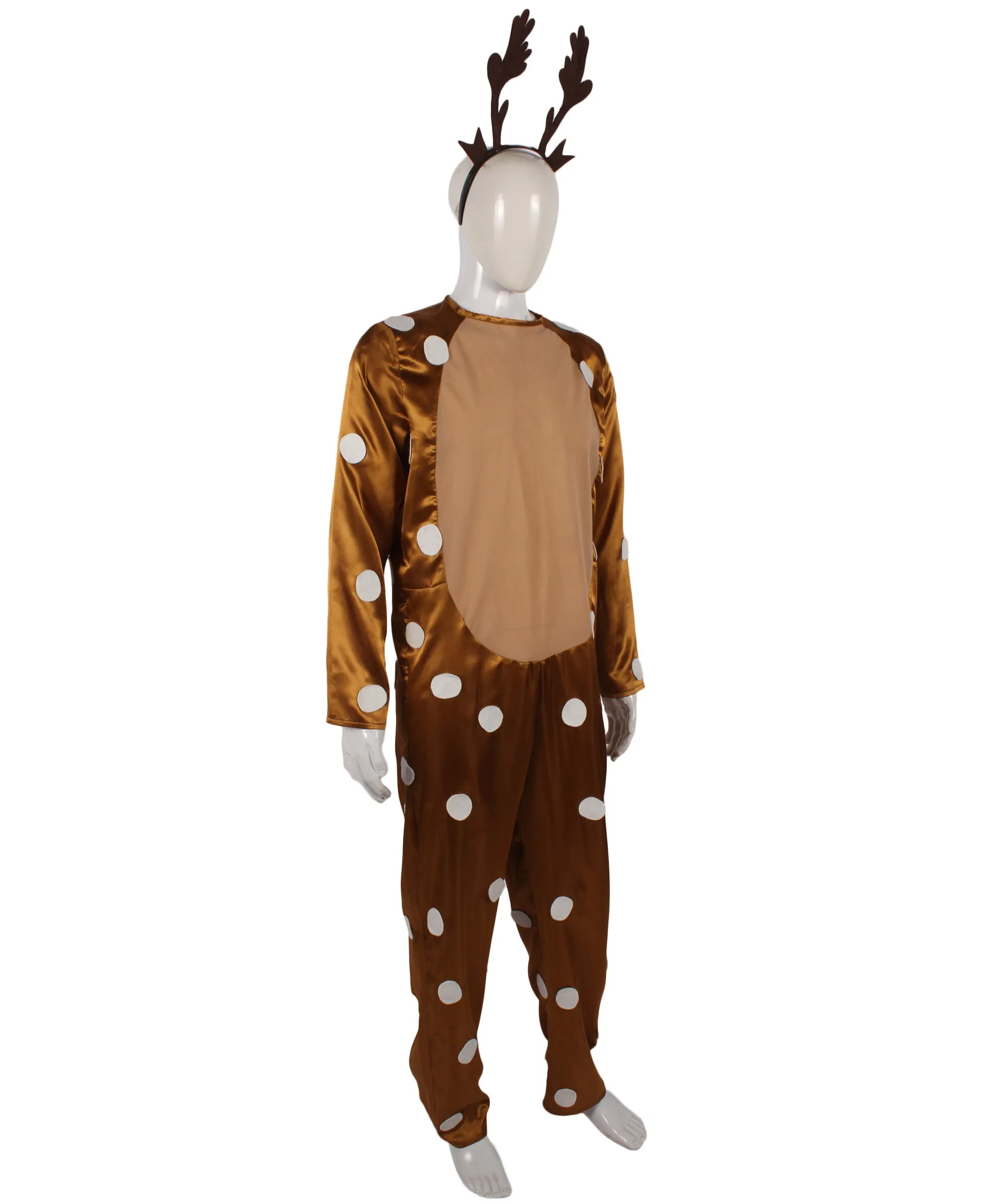 HPO Adult Men's Animal Jumpsuit Reindeer Costume I Suitable for Halloween I Flame-retardant Synthetic Fabric