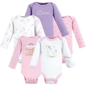 Hudson Baby Cotton Preemie Bodysuits, Magical Unicorn Long-Sleeve