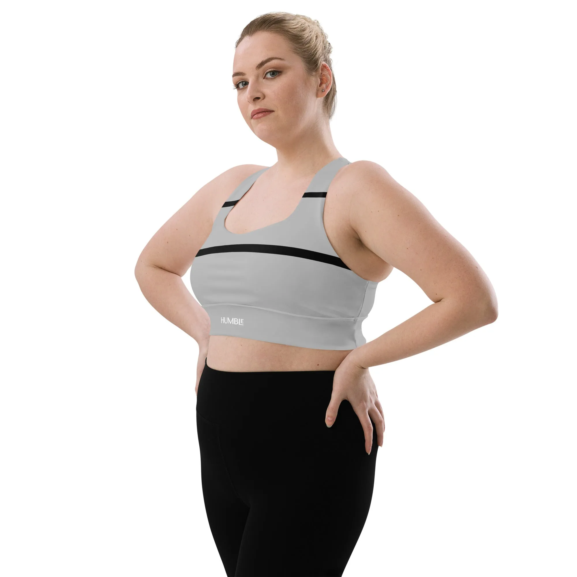 Humble Sportswear™ Silver Compression Sports Bra