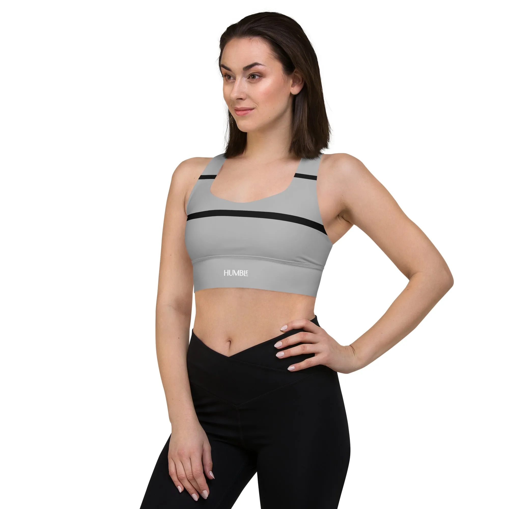 Humble Sportswear™ Silver Compression Sports Bra