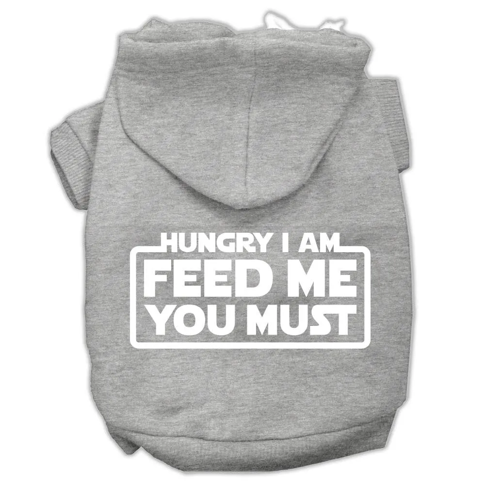 Hungry I Am Screen Print Pet Hoodies Grey Size Med (12)