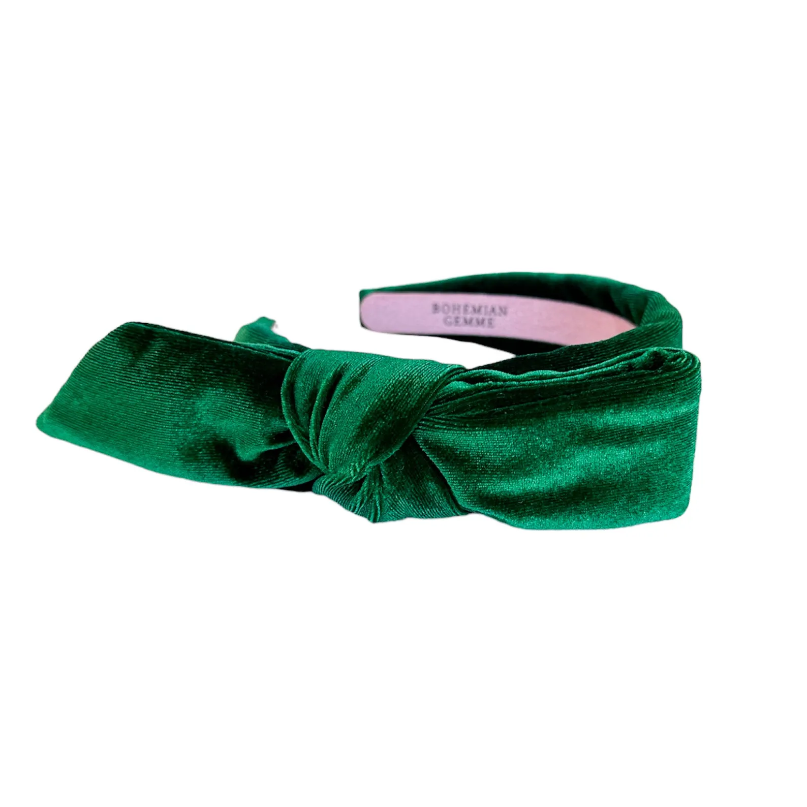 Hunter Green Velvet Side Bow  Headband