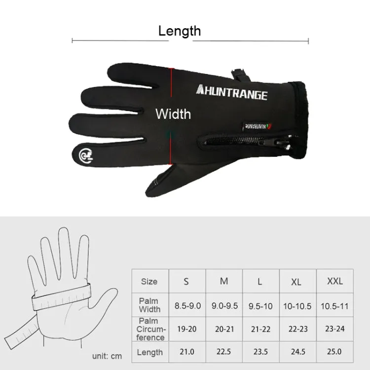 HUNTRANGE A022 Outdoor Waterproof Touch Screen Riding Keep Warm Gloves, Size: S(Black)