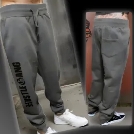 ^HUSTLE GANG^ (GREY) OPEN LEG JOGGER SWEATPANTS