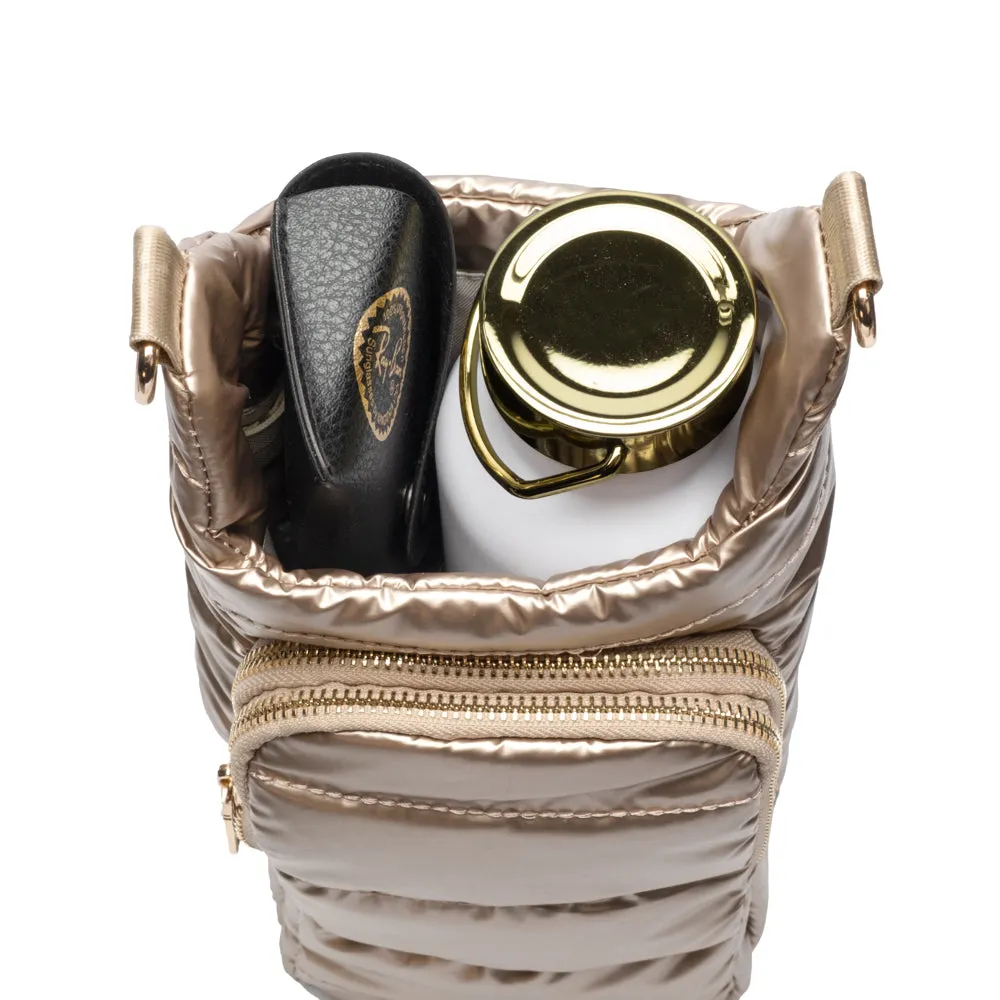 HydroBag® HANDLE™- Gold Shiny with Vegan Leather Trimmed Solid Strap