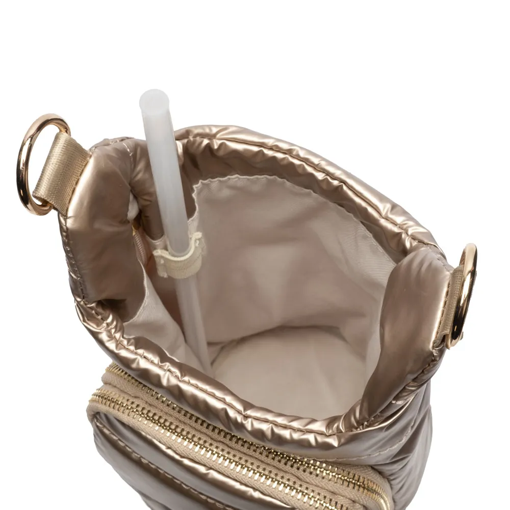 HydroBag® HANDLE™- Gold Shiny with Vegan Leather Trimmed Solid Strap