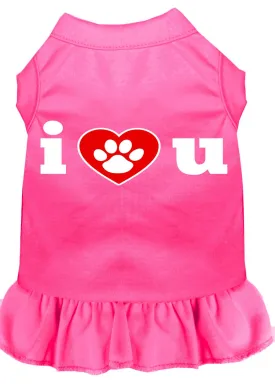 I Heart You Screen Print Dress Bright Pink Sm (10)