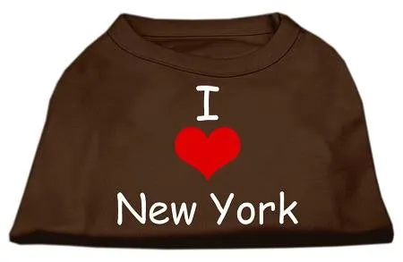 I Love New York Screen Print Shirts Brown XXXL (20)