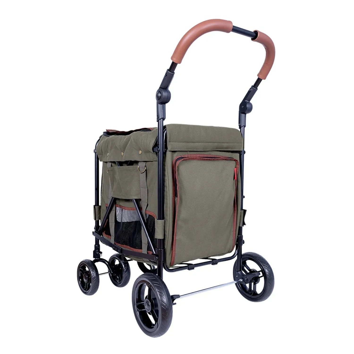 Ibiyaya Gentle Giant Dual Entry Pet Wagon for Dogs up to 25kg Army Green