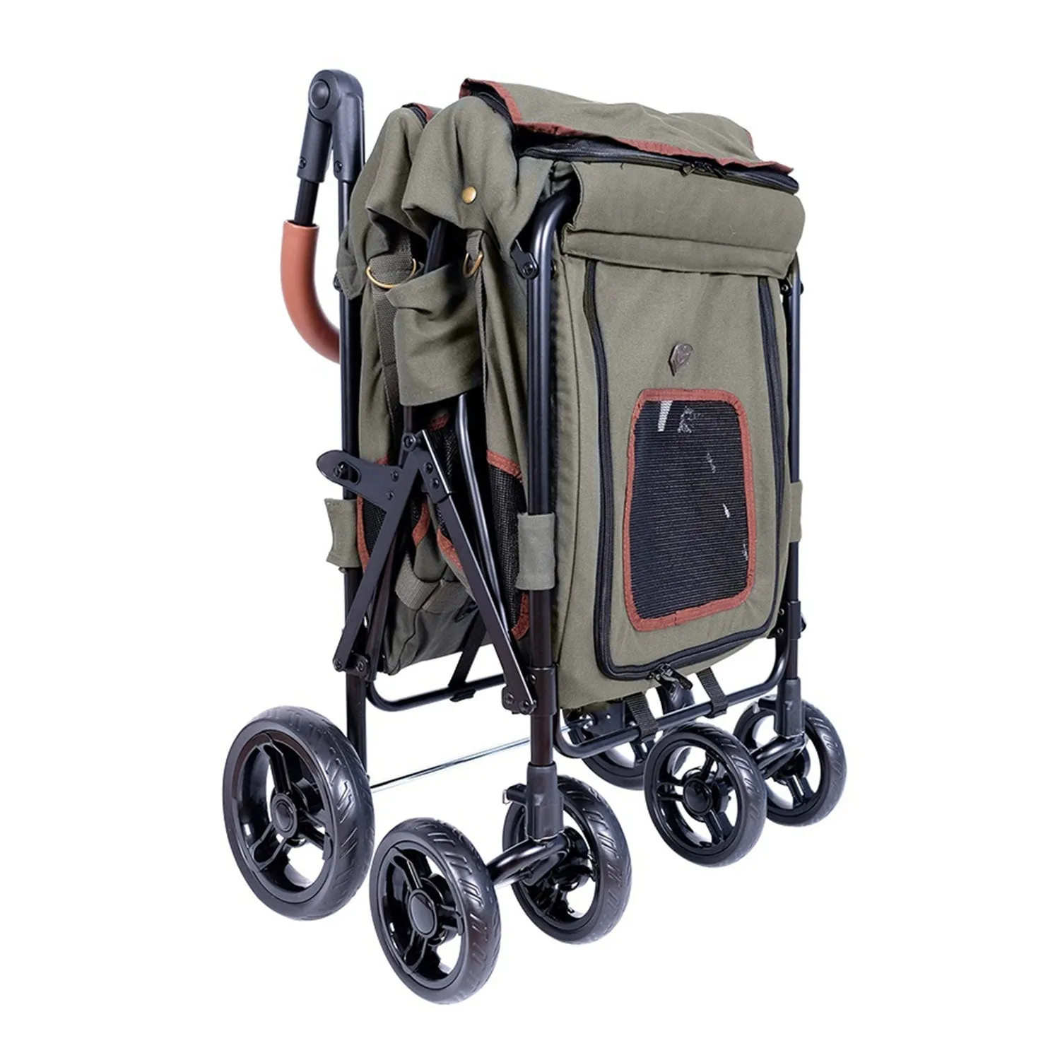 Ibiyaya Gentle Giant Dual Entry Pet Wagon for Dogs up to 25kg Army Green