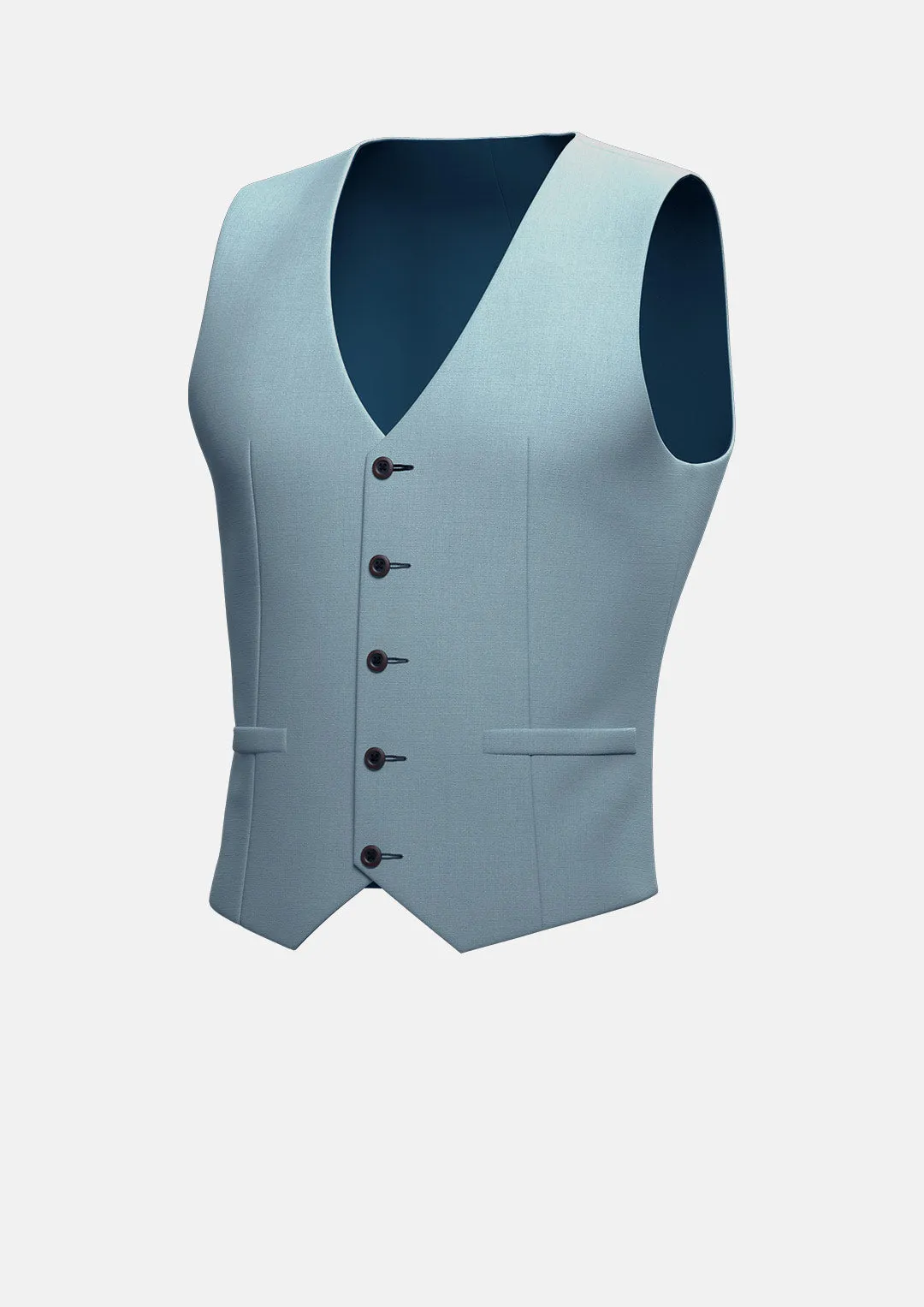 Ice Blue Twill Vest - Emerson Party