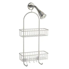 iDesign Classico 2 26 in. H X 12 in. L Satin Silver Shower Caddy