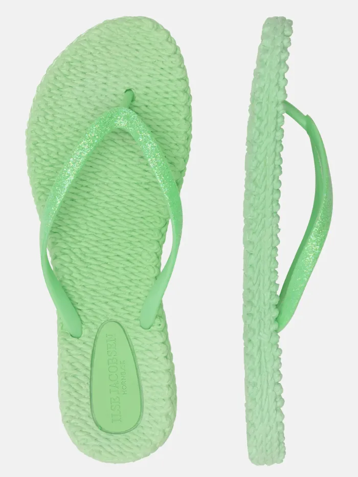 Ilse Jacobsen Flip Flops With Glitter In Bright Minty Green CHEERFUL01 Col 495