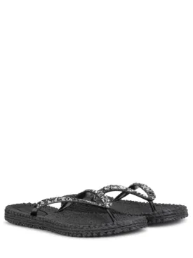 Ilse Jacobsen T Flip Flops With Beaded Jewels Black CHEERFUL03G 001