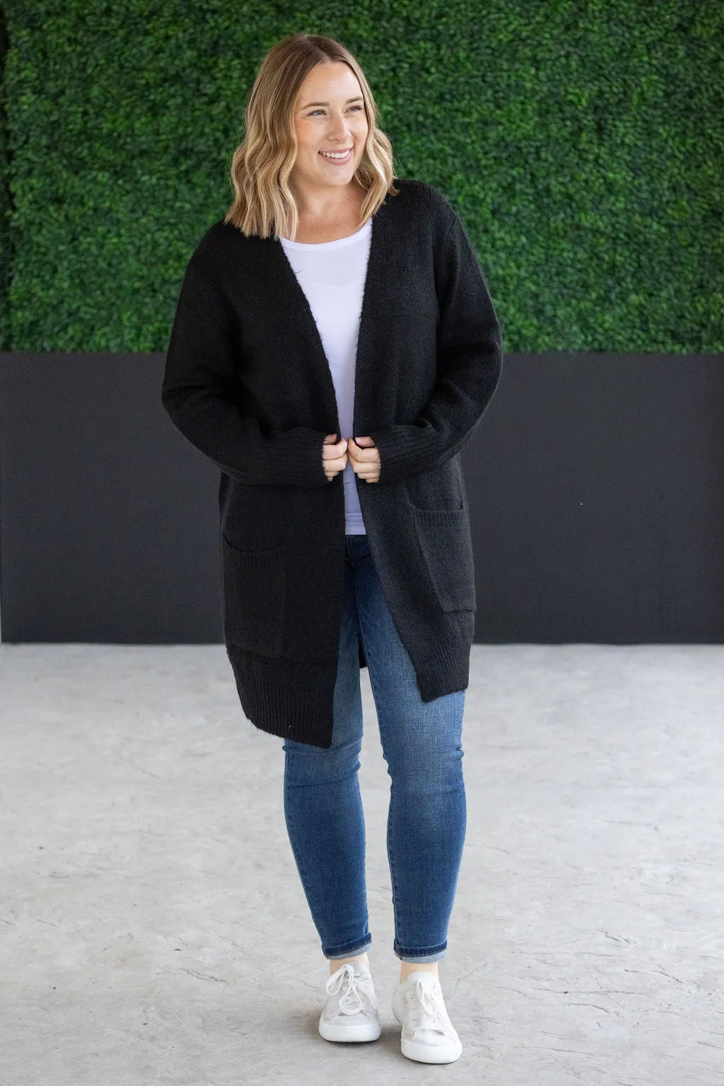 IN STOCK Madison Cozy Cardigan - Jet Black